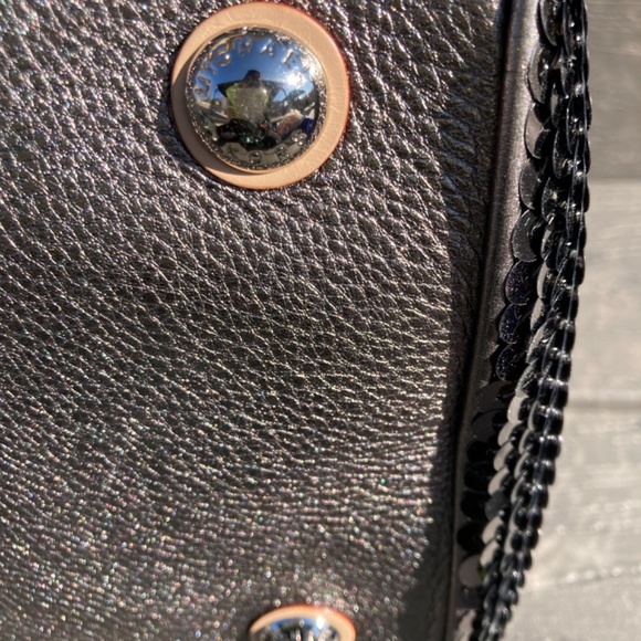 MICHAEL Michael Kors Silver Sequins and Calf Leather Medium Grayson Boston Bag - Picture 7 of 16